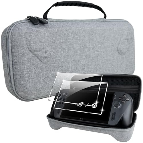 Lemxiee Tasche für Rog Xbox Ally X & Rog Xbox Ally Zubehör + [2 Stück] Schutzfolie für Rog Xbox Ally X & Rog Xbox Ally Panzerglas,Harte Tragetasche Hülle Case