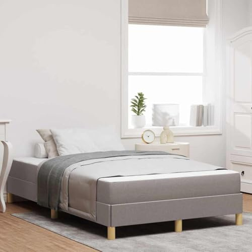 Holamys Boxspringbett Taupe, Braun 120 x 200 cm Stoff, Ingenieurholz, mit Taschenfederkernmatratze, Robustes Bettgestell für Schlafzimmer