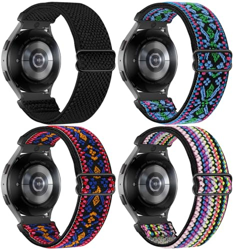 20mm Armband für Garmin Forerunner 55/158/165/245/645/570(42mm)/Vivoactive 6/5/3/Garmin Venu Sq 2 Music/Venu 2 Plus/Vivomove Trend, Nylon Elastisch Armband für Amazfit Active 2/Active/Polar Ignite 3