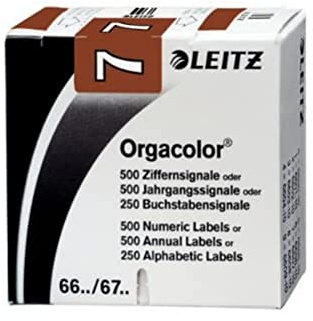Leitz 66071000 Orgacolor Ziffernsignal 7, 500 Stück, braun