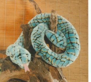 EBO 65182 - Schlange, spiralförmig Geringelt, 150 cm lang, türkis Gemustert