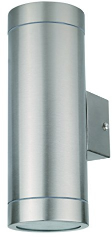 Grafner UP and DOWN Edelstahl Wandlampe 2x GU10 IP44 Wand Außenleuchte, für außen und innen, oben unten Wandleuchte Lampe Außen Hoflampe