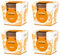 pajoma® Duftkerze 4er Set, Orange - im satinierten Glas | 4x 120g Wachsgewicht, Brenndauer: 25 Stunden, in edler Geschenkverpackung | Premium Qualität