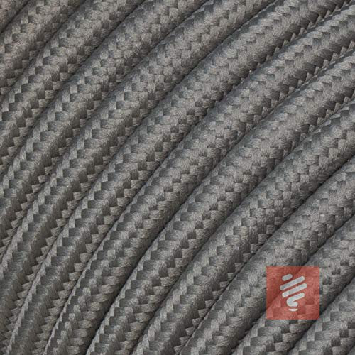 Textilkabel für Lampe, Stoffkabel, 3-adrig (3x0,75mm²), Grau - 50 Meter