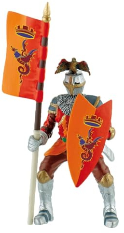 Bullyland 80782 - Spielfigur Kampfbereiter Turnier Ritter in roter Rüstung, ca. 12,5 cm, detailgetreu, PVC-frei, ideal als kleines Geschenk für Kinder ab 3 Jahren