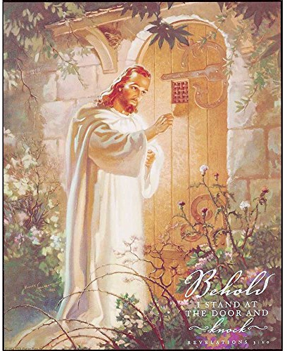 Behold I Stand At Door And Knock Jesus Garden 8 x 10 Wood Wall Sign Plaque