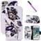 COTDINFOR iPhone 5S Hülle für Lederhülle Schutzhülle PU Leder Protective Case Bookcase Handy Tasche Schale mit Magnet Standfunktion Etui für iPhone 5S / 5 / SE Drak Butterfly BF.