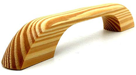 2 x Solid Pine Handles 96mm Wooden Cupboard Door Wood Cabinet Pull D Handle