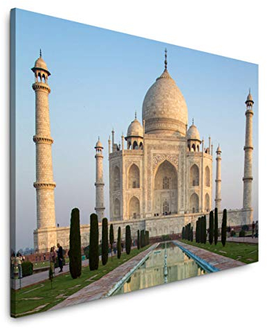Paul Sinus Art Indien Taj Mahal 40 x 60 cm Inspirierende Fotokunst in Museums-Qualität für Ihr Zuhause als Wandbild auf Leinwand in