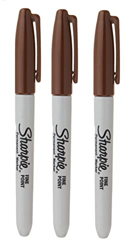 Sharpie Permanentmarker, feine Spitze, 3 Stück Fine braun