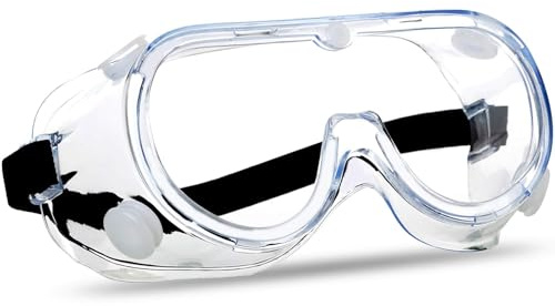Super More Anti-Fog Protective Safety Goggles Clear Lens Wide-Vision Adjustable Chemical Splash Eye Protection Soft Lightweight Eyewear