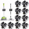 Xhtol Mop Broom Holder, 10 Pack Heavy Duty Mop Holder Wall Mounted Clips Hangers Broom Storage Rack Hooks Tidy Clamp Organizer Tool for Closet Kitchen Garden Garage Bathroom Office, Black