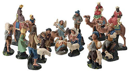 Holyart Krippenfiguren aus Gips von Arte Barsanti Set aus 19 STK., 10 cm