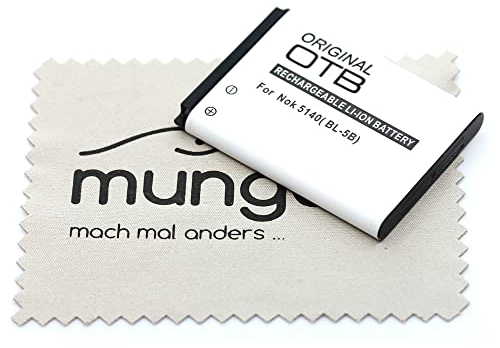 Ersatz Akku passend für Nokia 3220 3230 5070 5140 5140i 5300 5320 6020 6060 6080 6120 Classic 6121 Classic 7260 7360 N80 N90 (Ersetzt Originalakku BL-5B) OTB mit mungoo Displayputztuch