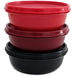 Tupperware Set of 3 Fridge Hit-Parade 300 ml Black Red Dark Red Small Hitparade Mini Panorama