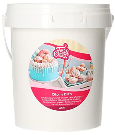 FunCakes Dip 'n Drip Weiß: Tropfen für Kuchen, guter Geschmack, perfekt zum Dekorieren von Kuchen, Tropfen für Kuchen, Kuchen Tropfen. 1 kg.