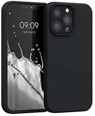 kwmobile Cover per iPhone 13 Pro Custodia - Back Case per Smartphone in Silicone TPU - Protezione Gommata - nero