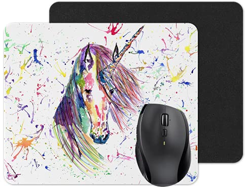Mouse mat pad Watercolour Rainbow Art gift, christmas, Birthday (Unicorn)
