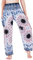 Lofbaz Yoga Boho Hosen für Damen Harem Hippie Kleidung Pyjamas Lounge Bekleidung Jogger Indian Bohemian Tanz Sommer Strand Mandala Blume Weiß M