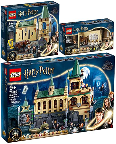Lego 3er Set: 76389 Hogwarts Kammer des Schreckens, 76387 Hogwarts: Begegnung mit Fluffy & 76386 Hogwarts: Misslungener Vielsaft-Trank