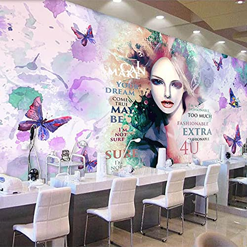 XTSWallpaper Fototapete 3D Effekt 400X280Cm Farbe Graffiti Frau Wandtattoo Wandaufkleber Tapete Fototapete 3D Effekt Wandbild Wandtapete Hauptdekorationen Für Wohnzimmer Schlafzimmer