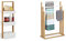 Relaxdays Bambus H x B x T: ca. 82 x 54 x 24 cm treppenförmiger Handtuchhalter, Natur Handtuchständer, weiß & Badregal Bambus, Badezimmerregal mit 3 Körben, MDF, HxBxT: 76 x 30 x 18,5 cm, weiß/Natur