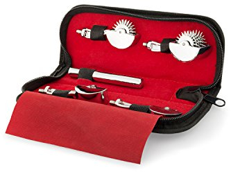 AFH Zackenrad Premium Multi Set im Etui | Set mit wechselbaren Zackenräder mit 1, 2, 3 und 5 Rollen | Nervenrad | Nadelrad | Wartenberg | Sensibilitätstest | Neurotest | EDELSTAHL