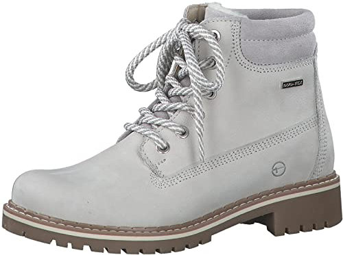 Tamaris Damen Bequemschuhe, Frauen Schnürschuhe,Wechselfußbett,DUOtex,wasserabweisend,warm gefüttert,Schnuerschuhe,Light Grey,39 EU