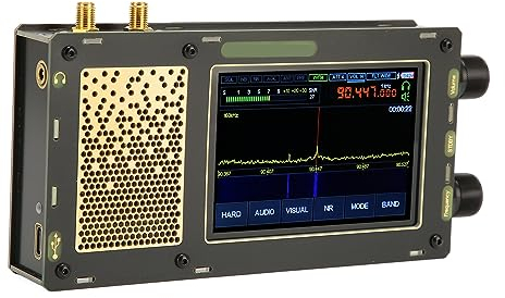 Malachite DSP SDR Receiver, 1.10D DSP SDR Receiver, 50KHz to 2GHz 3.5 Inch Touchscreen Support 2 Antenna Shortwave Radio Receiver Aluminum Alloy, with Cooling Hole capacitive touchscreen