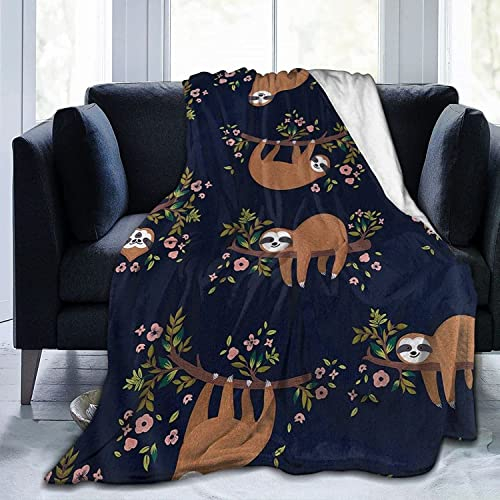 JimGumg Faultier-Überwurfdecke,Hübsche Decke Mit Faultiermuster EIN Geschenk für Sofas, Stühle, Betten, Büros, Camping, Weich und Leicht, Geeignet für Alle Jahreszeiten (150 cm x 125 cm)