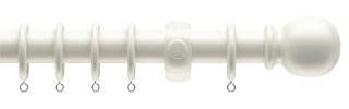 28mm Fixed Lengthed Wooden Curtain Pole Set (White 90cm Wide)