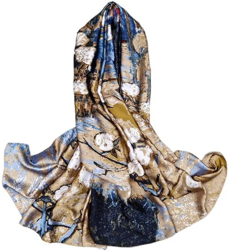 FAIRYGATE Schal Damen Halstücher Damen Damenschal Seidenschal Blume Gedruckt Seidentuch Lange Halstücher Tücher Stola Warme Sonnencreme Schal Ganzjährig 82014