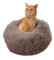 Paco Home Hundebett Katzenbett Flauschig Hundekissen Donut Hundedecke Hund Katze Hundekörbchen Katzenkorb Waschbar, Farbe:Beige, Größe:Ø40 cm