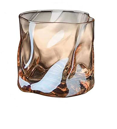PEEHOO 1/ 2pcs 280ml Glass Family Beer Cup Wine Cup Coffee Glass Mug Kitchen Juice Whisky Tumbler Water for Drinking Drinkware,Amber,280ML