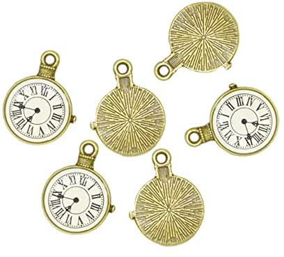 EXCEART 10st Anhänger Aus Legierung Vintage-Uhr-Uhren-Charme Sportliche Reize Tasche Dekoration Anhänger Steampunk-Uhr Uhr-emaille-perlen-Charms Halskette Mit Bronzeanhänger Schmuck Timer