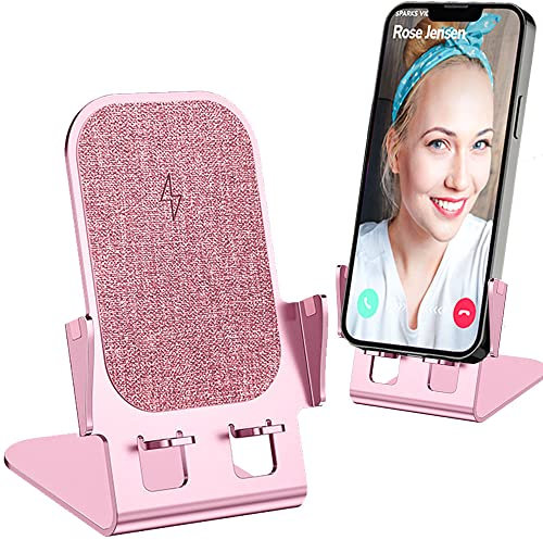 Wireless Charger Stand, TECHGEAR 15W Fast Wireless Charger Stand, Metal Charging Dock Station for iPhone 16/15/14/13/12/11/Max/Plus, Samsung Galaxy S24/23/22/21 Ultra, Huawei, Redmi, Honor, Oppo etc