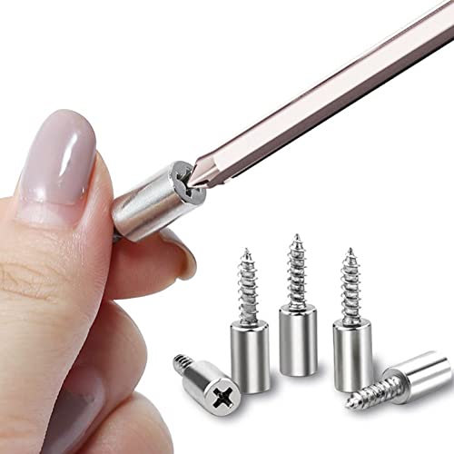 YODAOLI 30/50/100Pcs Self-Tapping Screws Cabinet Laminate Support, Shelf Bracket Screws with Non-Slip Sleeve, Multifunction Wardrobe Fixed Clapboard Holder Cabine Rack Nails (50Pcs)
