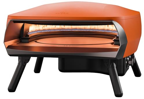 WITT Forno pizza a gas WITT ETNA ROTANTE per pizza napoletana e in teglia, lasagne PIETRA GIREVOLE ROTANTE AUTOMATICA (ARANCIONE)