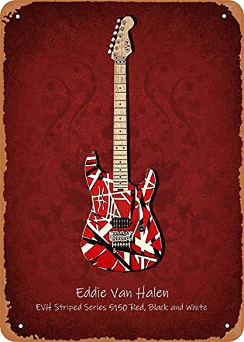2021 berühmte Gitarren Eddie Van Halen Plakette Poster Metall Blechschild Vintage Retro Wand 20,3 x 30,5 cm Heimdekoration