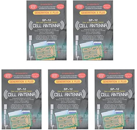 Lot de 5 Amplificateurs D'antenne de Téléphone Portable, Autocollants D'amplificateur de Signal de Téléphone Portable avec Adhésif Arrière, pour Talkies-Walkies, Buzzers