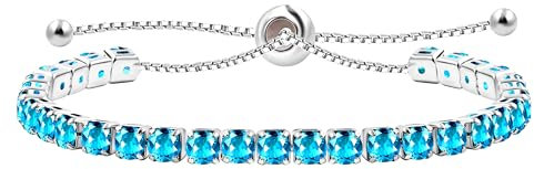 Uloveido mode synthétique turquoise tennis bracelet, bleu clair cristal Bolo bracelet, idéal pour maman petite amie cadeau d'anniversaire y4043