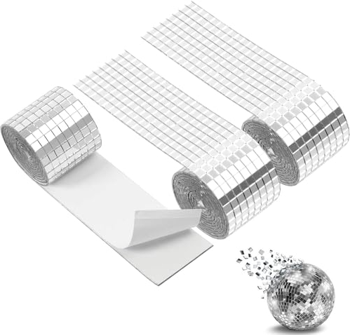 QHFlashbuy 4392 Pièces Mini Carreaux Mosaïque Carrés Acrylique,5 * 5mm Autocollant Mosaique Acrylique,Mosaïque Miroir Carrelage pour Cuisine,Restaurant,Disco Party DIY Decor