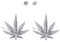Ohrringe Silber Marihuana Hanfblatt, Emaille, Silber