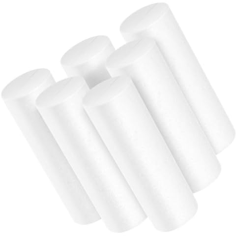 EXCEART 6 Stücke Styropor Zylinder 20 cm Formen zum Basteln Filzen Bemalen Styroporkugel Styroporball Weiß Platte Polystyrolkugeln Schaumkugeln Hochzeit Weihnachten Deko Säule DIY Bastelset
