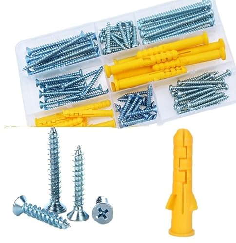 BREAKA Kunststoff-Expansionsrohr, Rohrwandanker, Dübel, Erweiterung mit Kreuzschlitzschrauben-Set (Size : TZ02001529)