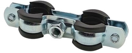 10x 15-19mm 3/8 Doppel-Schraubrohrschellen Stahl Verzinkt Rohrschellen Schalldammende