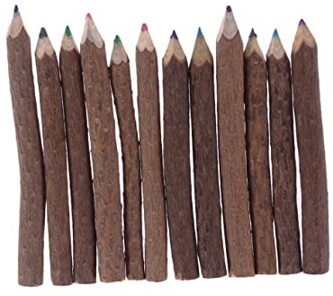AOKWAWALIY 12 Stück Bauarbeiter-Bleistifte, Künstler-Baum-Bleistifte, Zweigstifte, Rindenstifte, Zweig-Buntstifte, Schweißer, Bleistift, Rahmen-Bleistifte, Baumzweig, Holzzweig, Holzbastelstift, ölig
