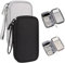 Keboyoe 2 Pcs Cable Bag Organiser Small Travel Cable Organiser Bag Portable Electronics Accessories Organizer Carry Bag Organiser for Cables, Cord, Charger, USB Drive, Phone (Black, Grey)