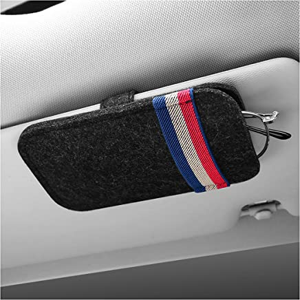 Adunsiaoto Auto Sonnenblende Sonnenbrille Organizer, Universal Auto Brillenetui, Auto Sonnenbrille Brillenetui Brillenbox, Automotive Innenraum Visier Zubehör(Schwarz)