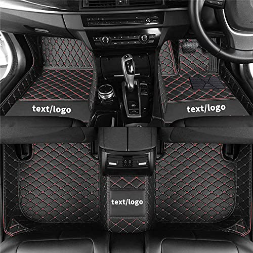 Custom Car Floor Mats All Weather Car Mats, Wear-resistant Anti-slip, Four-season Universal, Fit Floor Mats for Car Leather Carpet Mats Car Floor Liners Right-hand Drive(Black Red)